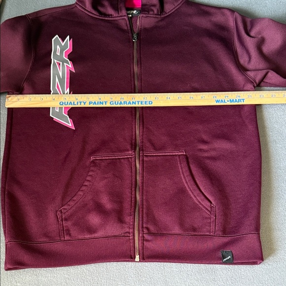 Polaris RZR Burgundy and Pink Zip-Up Hoodie size kids XL L 26” Pit to pit 21” - Picture 8 of 9